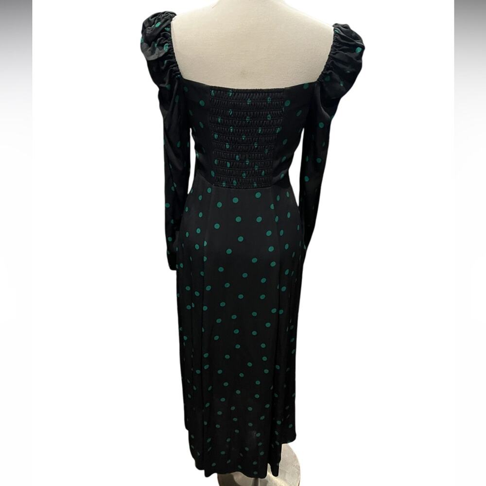 & OTHER STORIES Black fitted polka dot dress Long Sleeve Midi Size 8 - Picture 10 of 12